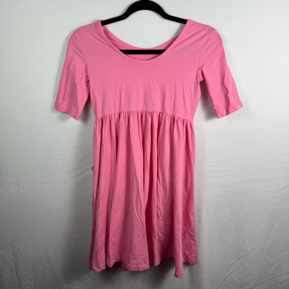 Hanna Andersson Pink Short Sleeve Dress Girls Size 10